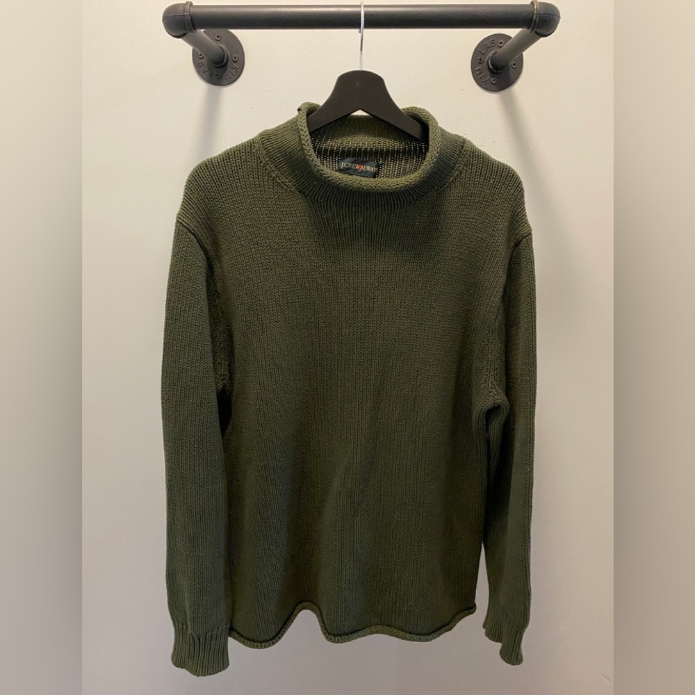 J Crew Always 1988 Roll Neck Sweater Green Size Medium